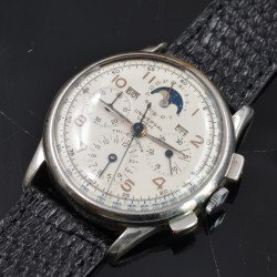 Men Watch Universal Geneve Chronograph 42201 Tri-Compax full calendar Moonphase 1950