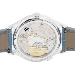 Man Watch Patek Philippe Complications World Time White Gold Gray Blue 36mm 7130G-016