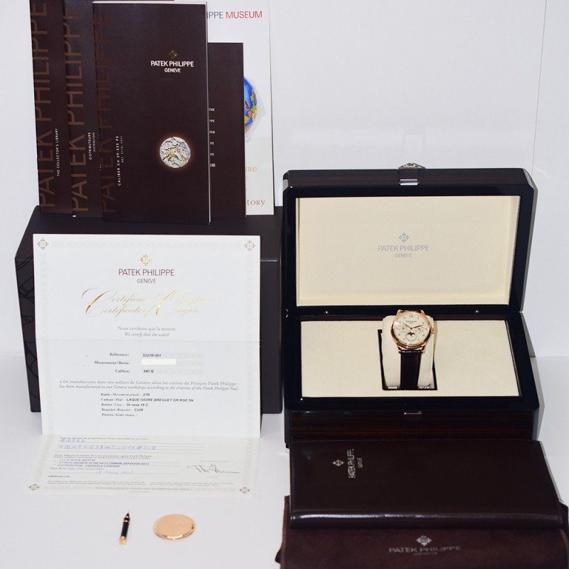 Jam Tangan Patek Philippe 5327R-001 2017 Grand Complications 39mm Rose Gold Ivory Arabic Dial, Box & Papers