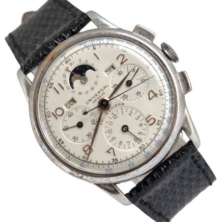 Men Watch Universal Geneve Chronograph 42201 Tri-Compax full calendar Moonphase 1950